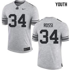 NCAA Ohio State Buckeyes Youth #34 Mitch Rossi Gray Nike Football College Jersey QNQ0245RZ